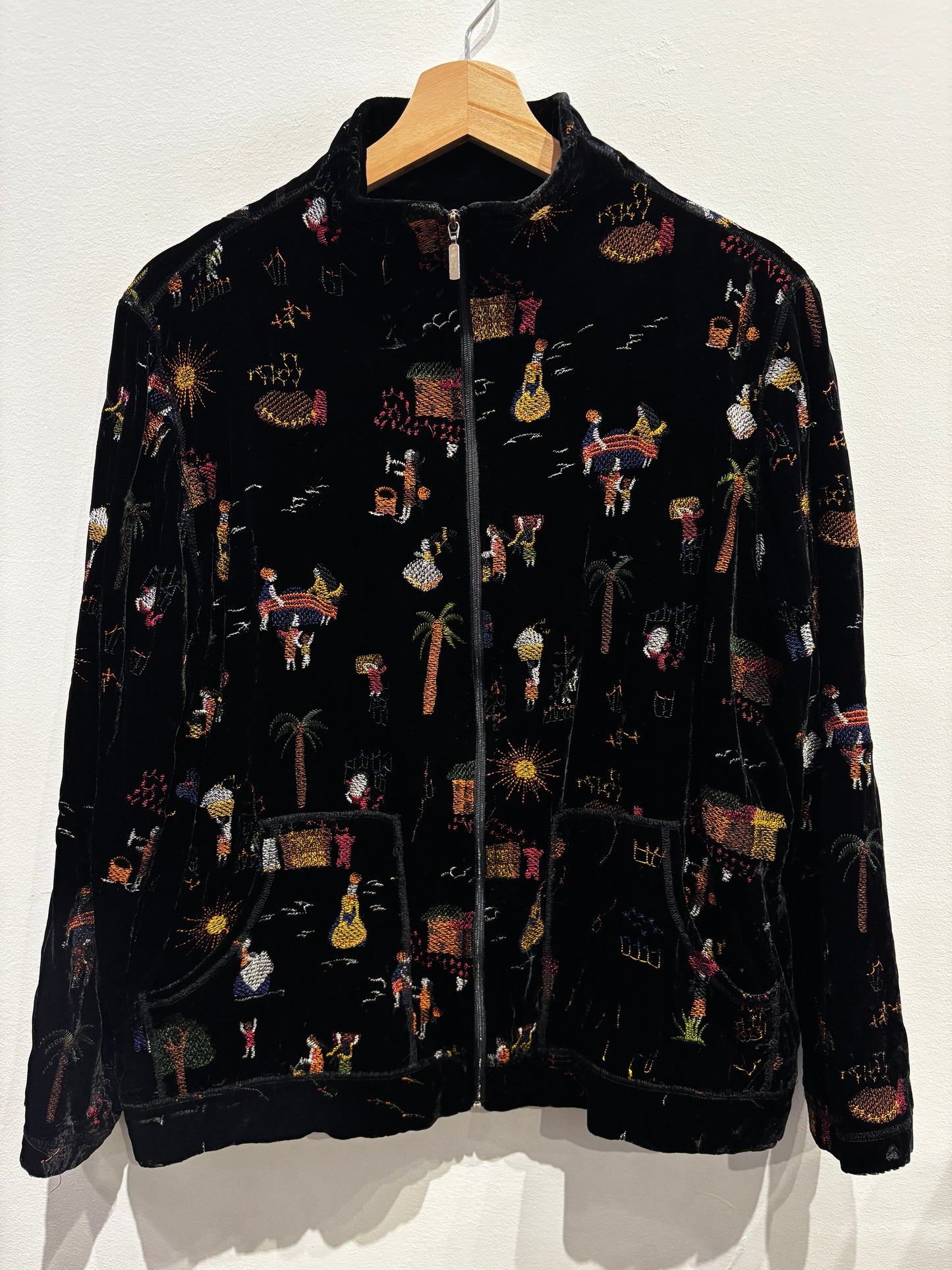 Chicos Embroidered Silk Jacket